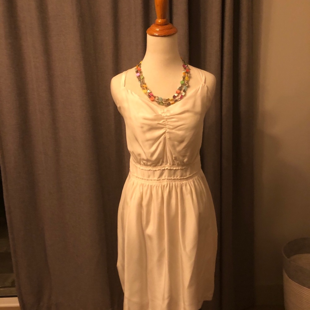 Burberry Brit Cream Silk Dress. NWOT. Size 10.